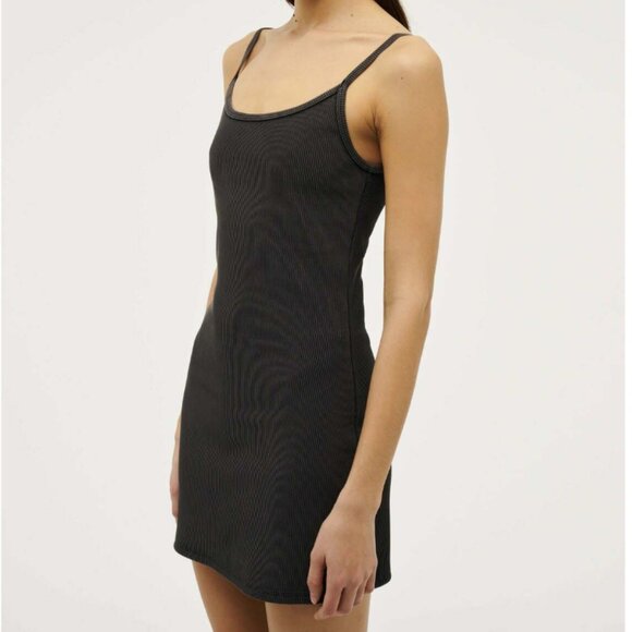 P.E NATION Actualise Ribbed Mini Dress in Washed Black, S NWT - Picture 2 of 12